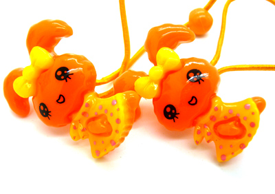 韩版儿童发饰戴花小兔子发绳 发圈皮筋糖果色 可爱头绳	