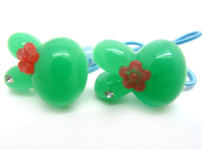 最新韩国立体卡通头扎头饰 可爱卡通水晶兔发圈 镶钻发饰发绳