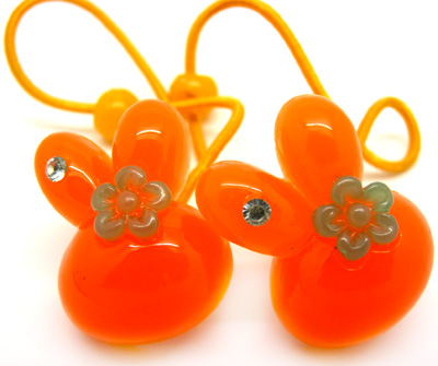 最新韩国立体卡通头扎头饰 可爱卡通水晶兔发圈 镶钻发饰发绳