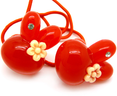 最新韩国立体卡通头扎头饰 可爱卡通水晶兔发圈 镶钻发饰发绳