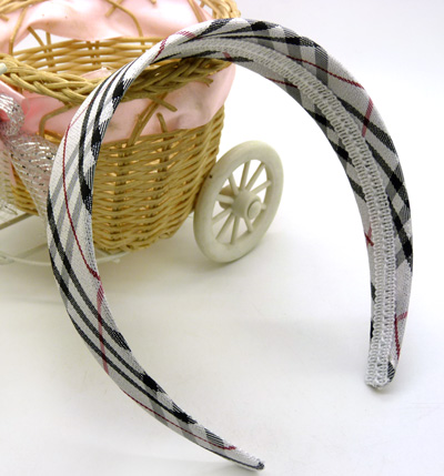 韩版时尚百搭菱格布艺宽发箍发卡 学生流行淑女压发圈