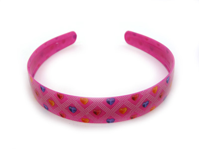 韩国饰品塑料流行糖果色加宽光面亮色发箍 闪亮甜美印花彩虹头箍 -时尚宽发卡