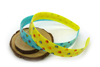 韩国饰品塑料流行糖果色加宽光面亮色发箍 闪亮甜美印花彩虹头箍 -时尚宽发卡