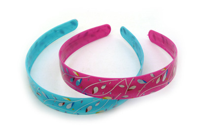 韩国饰品塑料流行糖果色宽光面亮色发箍 花纹甜美彩虹头箍  -花纹发卡