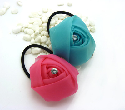 皮筋发饰发圈 蕾丝时尚韩版卡通盘发头绳 珍珠菊花头花头饰 镶钻发绳发饰品