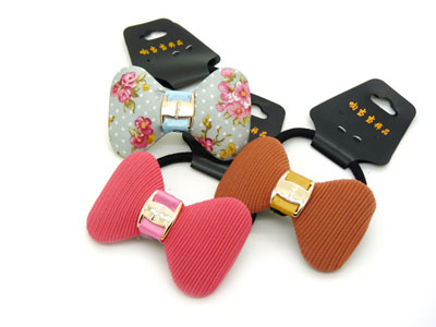 女士时尚布艺蝴蝶结发绳发圈头花 学生发饰头饰 -发圈发绳