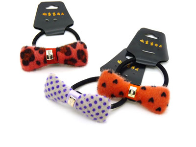 女士时尚布艺蝴蝶结发绳发圈头花 学生发饰头饰 -发圈发绳