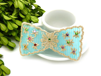 蕾丝蝴蝶刘海贴魔术贴粘头发满天星水钻珍珠魔法贴头发帖 -蕾丝水钻高档发帖