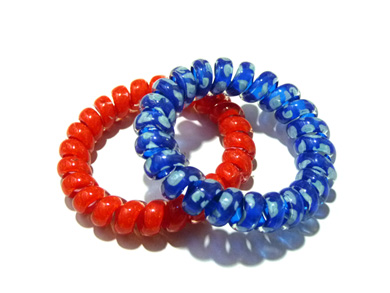 印花圆点电话线发圈（特大加粗三角型）