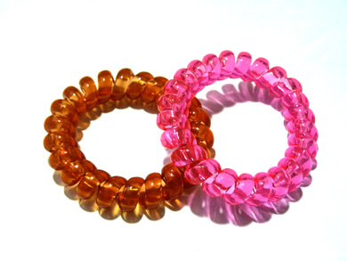 糖果色透明电话线发圈（特大）