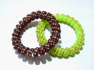 印花圆点电话线发圈（特大加粗三角型）