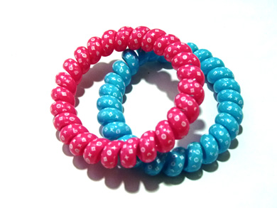 印花圆点电话线发圈（特大加粗三角型）