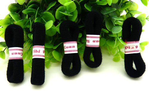 正品七彩糖果/无缝高弹发绳/小为卡-纯黑色