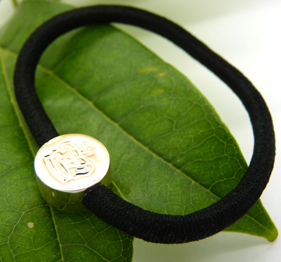 韩国正品发饰  黑色扎头发皮筋头绳 进口橡皮筋桃心合金发圈发绳 头绳发饰 百搭