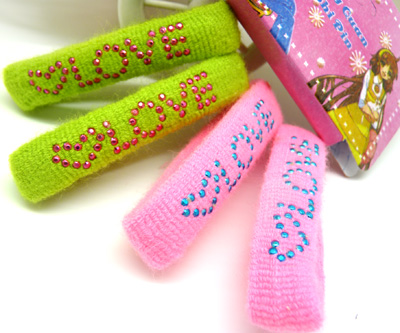 韩国荧光色发圈头绳 镶钻  糖果色 发绳 皮筋一卡4个装