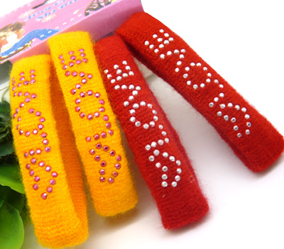 韩国荧光色发圈头绳 镶钻  糖果色 发绳 皮筋一卡4个装