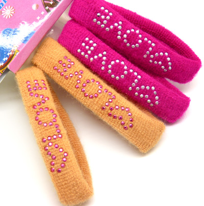 韩国荧光色发圈头绳 镶钻  糖果色 发绳 皮筋一卡4个装