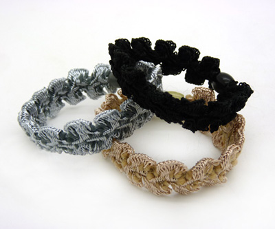 长城鸿运经典皮绳皮筋 韩国时尚发圈头扎 弹力棉麻纹头饰发饰