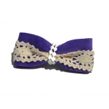 新款百搭甜美可爱珍珠水钻雪纺蝴蝶结压夹边夹头饰