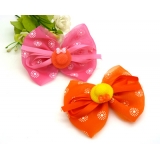 新款甜美 可爱花布料蝴蝶结发夹 发卡 韩版边夹 压夹 潮流头饰发饰
