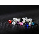 全网最低价炫彩水钻防过敏针韩版耳钉地摊小饰品批发 首饰韩版镶钻锆石2号