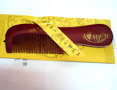 相印枣红漆把梳