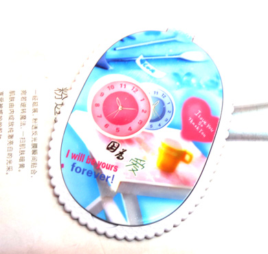 可爱卡通椭圆花边小镜（022）