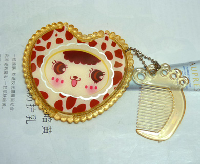 可爱心形花边小兔带梳镜（202）