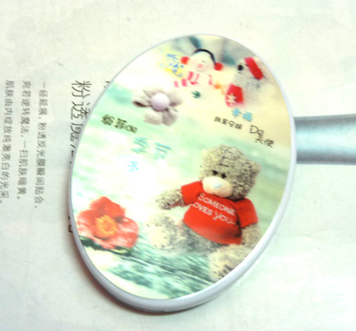 可爱卡通椭圆立体带梳小镜（07）