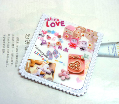 可爱卡通花边小方镜（3073）