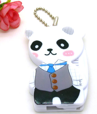 可爱小熊猫公仔铁齿梳 便携卡通梳子 钢齿小梳 化妆梳 折叠式梳子----3341卡通铁齿梳