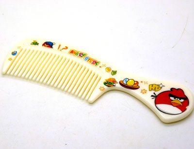 可爱彩色卡通宽齿梳 卷发梳 大梳子 直发梳 洗澡梳----3104愤怒小鸟梳