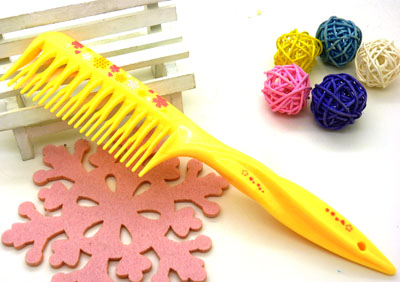 印花彩色创意宽齿梳 家用梳 化妆梳 时尚发梳 日用梳子----271梳