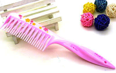 印花彩色创意宽齿梳 家用梳 化妆梳 时尚发梳 日用梳子----271梳