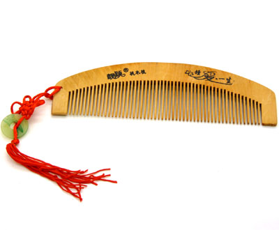 耐热防静电梳 印花复古家用梳 化妆梳 时尚发梳 直发梳----玉木把梳