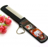 可爱阿狸便携卡通梳子 钢齿小梳 化妆梳 折叠式梳子 镜梳套装----立体3D卡通铁齿带镜折叠梳