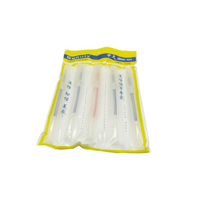 特价 细钢珠水笔 中性笔 财务专用笔 品 -5支装白杆笔2黑2蓝1红