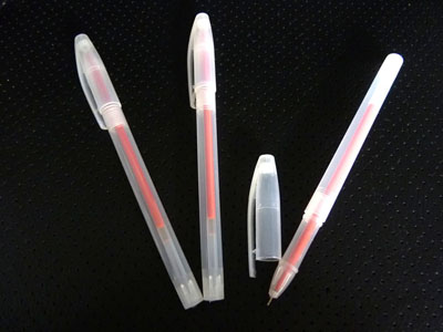 特价 细钢珠水笔 中性笔 财务专用笔  -5支装白杆笔红