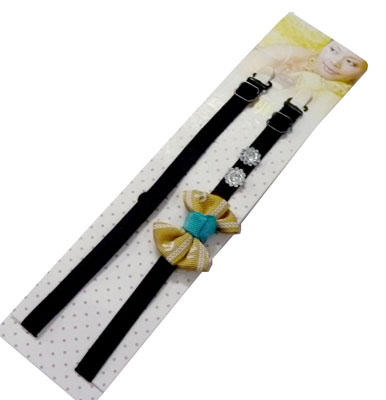 【出口韩国手造】超可爱不对称！卡通布面蝴蝶结纽扣内衣替换用肩带