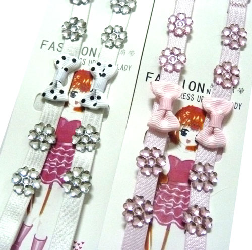 韩式洛丽塔甜美可爱亮钻石蝴蝶结公主内衣文胸隐形双肩带吊带