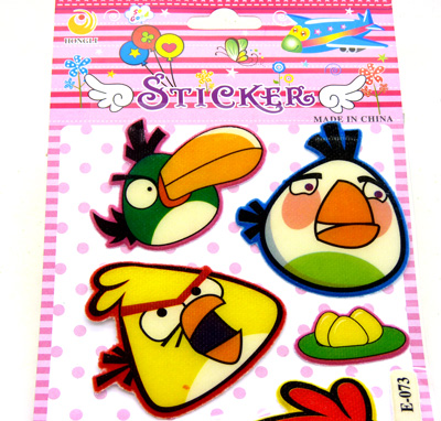 超大号 愤怒小鸟儿童贴纸 卡通 立体 泡泡贴 背景墙 儿童房贴