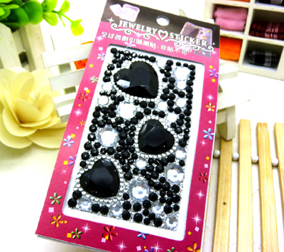 热卖 2013精品 手工甜美贴钻 心形平底彩色水钻 全新 网购特色