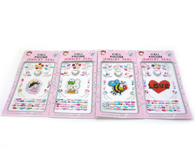 卡通情侣iphone4手机壳水钻手机壳贴钻材料包饰品手机蝴蝶水钻贴-卡通水钻贴纸