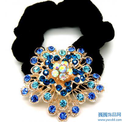 日韩版多层水钻合金头扣/发梳/发夹/头饰/精美发饰 镶钻绒布圈发饰