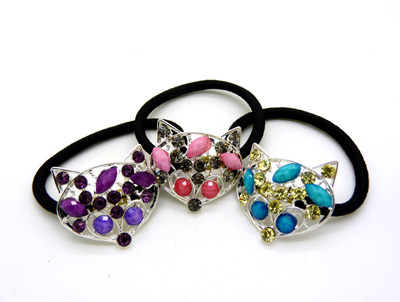 时尚韩版头饰 橡皮筋 合金锆石发圈 头绳扎头发绳