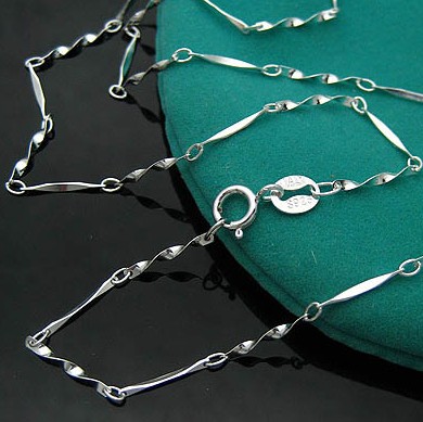 正品藏银气质百搭 项链短款锁骨竹节链	