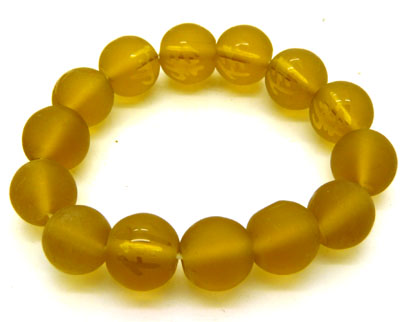 念珠佛珠/刻字手珠/玛瑙手链-黄色