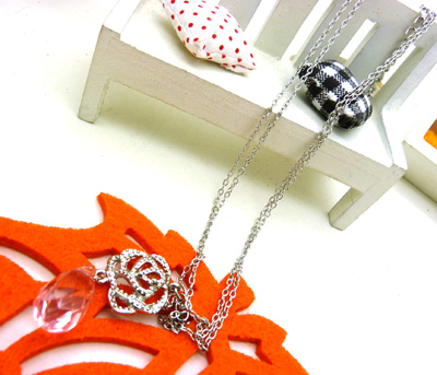 韩版 银饰品 水滴 短款 天然水钻晶石首饰