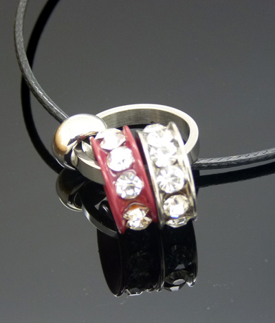 韩版时尚项链 男士饰品指环砖项链	