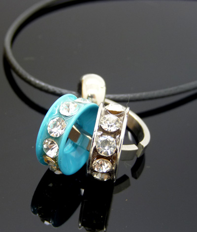 韩版时尚项链 男士饰品 钛钢男生指环砖项链